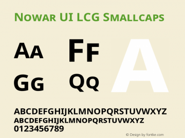 Nowar UI LCG Smallcaps Extended Bold  Font Sample