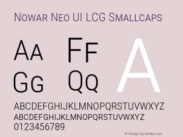 Nowar Neo UI LCG Smallcaps Condensed Light  Font Sample