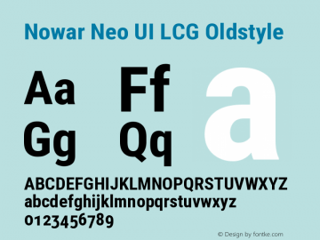 Nowar Neo UI LCG Oldstyle Condensed Bold  Font Sample