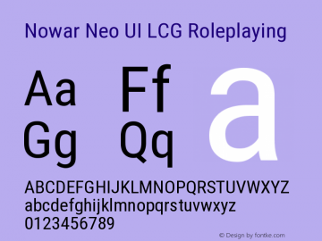 Nowar Neo UI LCG Roleplaying Condensed  Font Sample