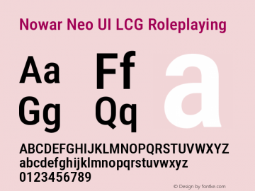 Nowar Neo UI LCG Roleplaying Condensed Medium  Font Sample