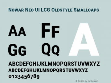 Nowar Neo UI LCG Oldstyle Smallcaps Condensed Bold  Font Sample