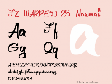 FZ WARPED 25 Normal 1.000 Font Sample
