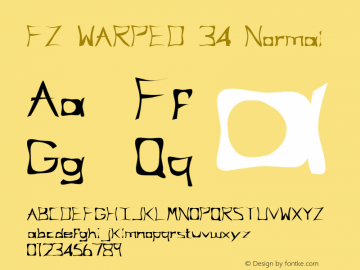 FZ WARPED 34 Normal 1.000 Font Sample