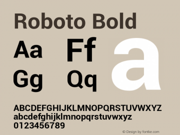 Roboto Bold Version 1.05  (JB_4.1) Font Sample