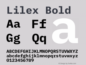 Lilex Bold Version 1.000 rc1 Font Sample
