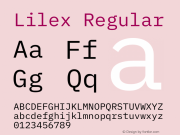 Lilex Regular Version 1.000 rc1 Font Sample