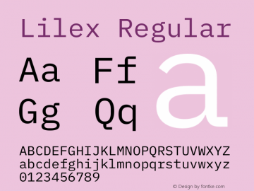 Lilex Regular Version 1.000 rc1 Font Sample