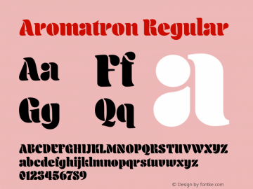 Aromatron Regular Version 1.1 Font Sample