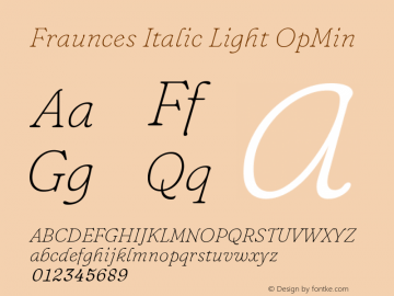 Fraunces Italic Light OpMin Version 0.000图片样张