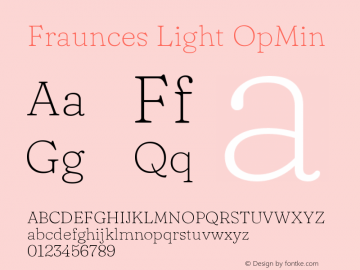 Fraunces Light OpMin Version 0.000 Font Sample