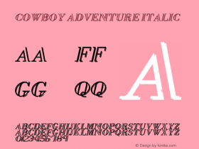 Cowboy Adventure Italic Version 1.00;October 24, 2019;FontCreator 11.5.0.2430 64-bit Font Sample