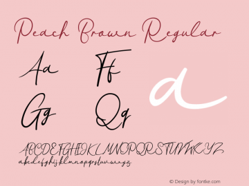 Peach Brown  Font Sample