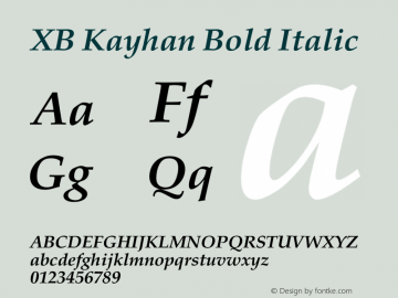 XB Kayhan Bold Italic Version 7.300 2009图片样张