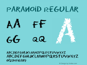 Paranoid Regular Brendel            :16.02.1996 Font Sample