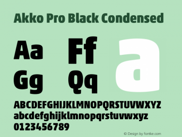 Akko Pro Black Condensed Version 1.00 Font Sample