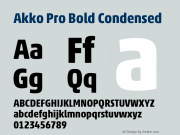 Akko Pro Bold Condensed Version 1.00 Font Sample