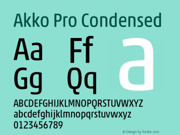 Akko Pro Condensed Version 1.00 Font Sample