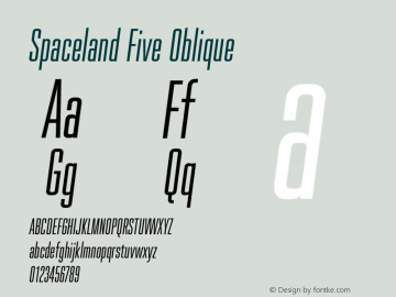 Spaceland-FiveOblique Version 1.000; ttfautohint (v0.97) -l 8 -r 50 -G 200 -x 14 -f dflt -w G Font Sample