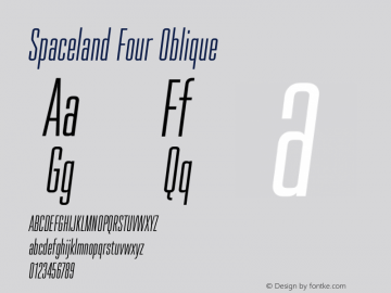 Spaceland-FourOblique Version 1.000; ttfautohint (v0.97) -l 8 -r 50 -G 200 -x 14 -f dflt -w G Font Sample