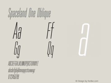 Spaceland-OneOblique Version 1.000; ttfautohint (v0.97) -l 8 -r 50 -G 200 -x 14 -f dflt -w G Font Sample