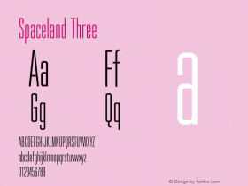 Spaceland-Three Version 1.000; ttfautohint (v0.97) -l 8 -r 50 -G 200 -x 14 -f dflt -w G Font Sample