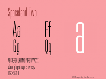 Spaceland-Two Version 1.000; ttfautohint (v0.97) -l 8 -r 50 -G 200 -x 14 -f dflt -w G图片样张