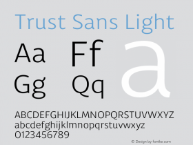 Trust Sans Light Version 1.000;hotconv 1.0.109;makeotfexe 2.5.65596图片样张