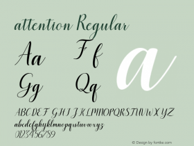 attention Version 1.000 Font Sample