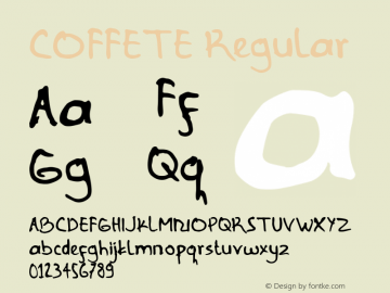 COFFETE Version 1.00;August 4, 2019;FontCreator 12.0.0.2535 64-bit图片样张