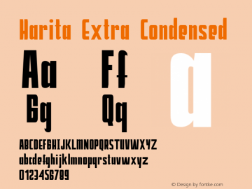 Harita Extra Condensed Version 1.000 Font Sample