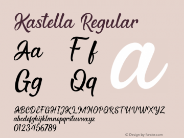 Kastella Version 1.00;October 27, 2019;FontCreator 12.0.0.2547 64-bit图片样张