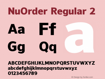 NuOrder Regular 2 Version 1.001;PS 001.001;hotconv 1.0.56;makeotf.lib2.0.21325;com.myfonts.northernblock.nu-order.heavy.wfkit2.3NMX Font Sample