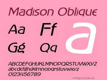 Madison Oblique 1.000 Font Sample