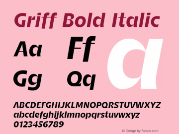 Griff Bold Italic Version 1.0图片样张