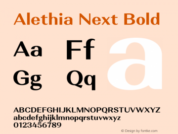 AlethiaNext-Bold Version 1.000; ttfautohint (v0.97) -l 8 -r 50 -G 200 -x 14 -f dflt -w G Font Sample