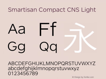 Smartisan Compact CNS Light  Font Sample