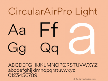 CircularAirPro-Light Version 2.000 Font Sample