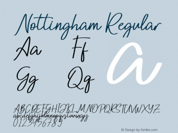 Nottingham Version 1.00;September 6, 2019;FontCreator 11.5.0.2430 32-bit图片样张