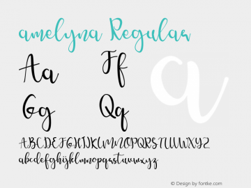 amelyna Version 1.00;October 28, 2019;FontCreator 11.5.0.2430 32-bit Font Sample