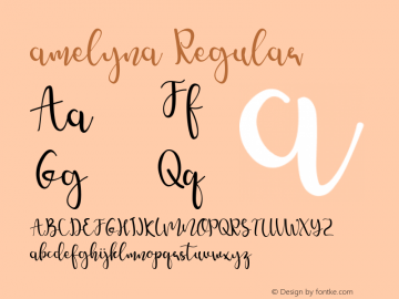 amelyna Version 1.00;October 28, 2019;FontCreator 11.5.0.2430 32-bit图片样张