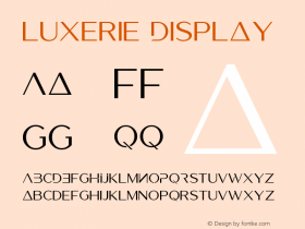 Luxerie Display Version 1.00;October 29, 2019;FontCreator 11.5.0.2430 64-bit图片样张