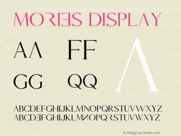 Mories Display Version 1.00;October 29, 2019;FontCreator 11.5.0.2430 64-bit Font Sample