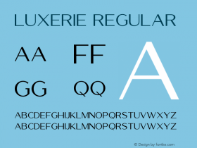 Luxerie Version 1.00;October 29, 2019;FontCreator 11.5.0.2430 64-bit图片样张