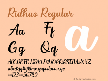 Ridhas Version 1.00;October 3, 2019;FontCreator 12.0.0.2545 32-bit Font Sample