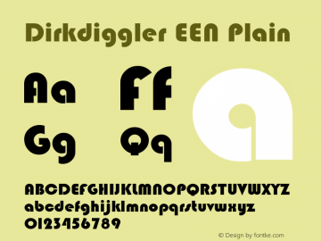 Dirkdiggler EEN Plain v. 1.000 12/00 Font Sample