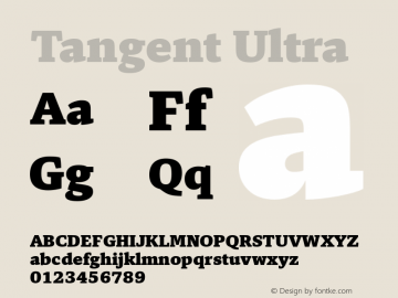 Tangent-Ultra Version 1.001 | wf-rip DC20190325 Font Sample