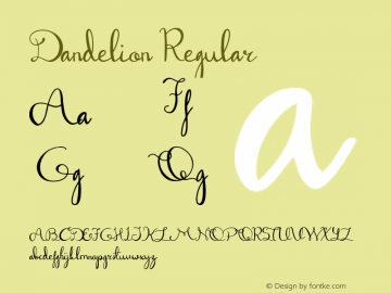 Dandelion Version 1.00;August 21, 2019;FontCreator 12.0.0.2545 64-bit图片样张