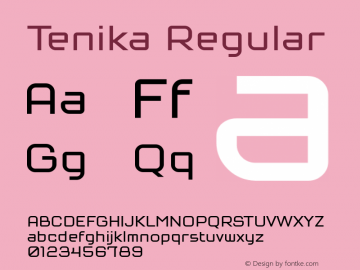 Tenika 400 Regular Version 1.01-03-2019 Font Sample