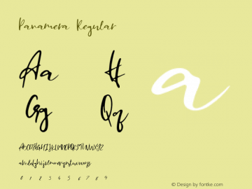 Panamera Regular Version 1.000 Font Sample